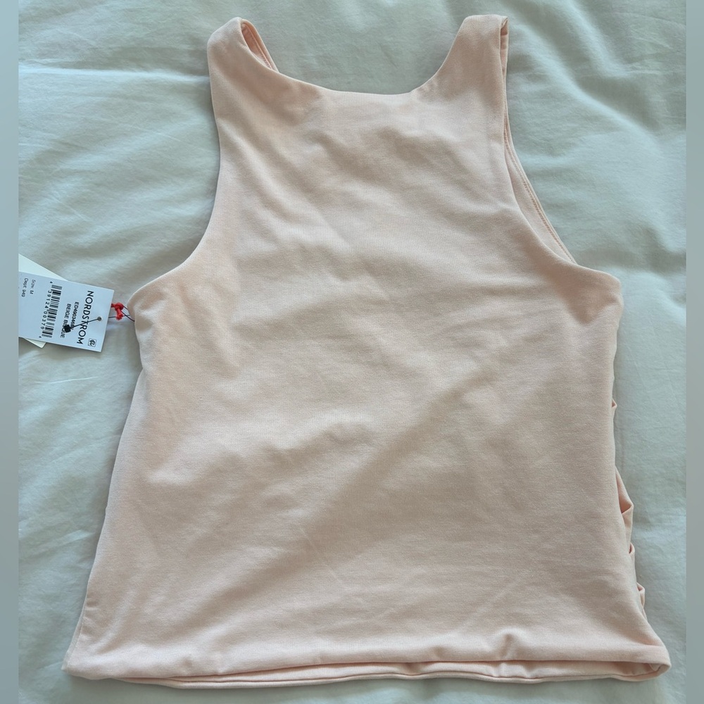 NORDSTROM OPEN EDIT Peach Ruched Tank - Picture 3 of 8